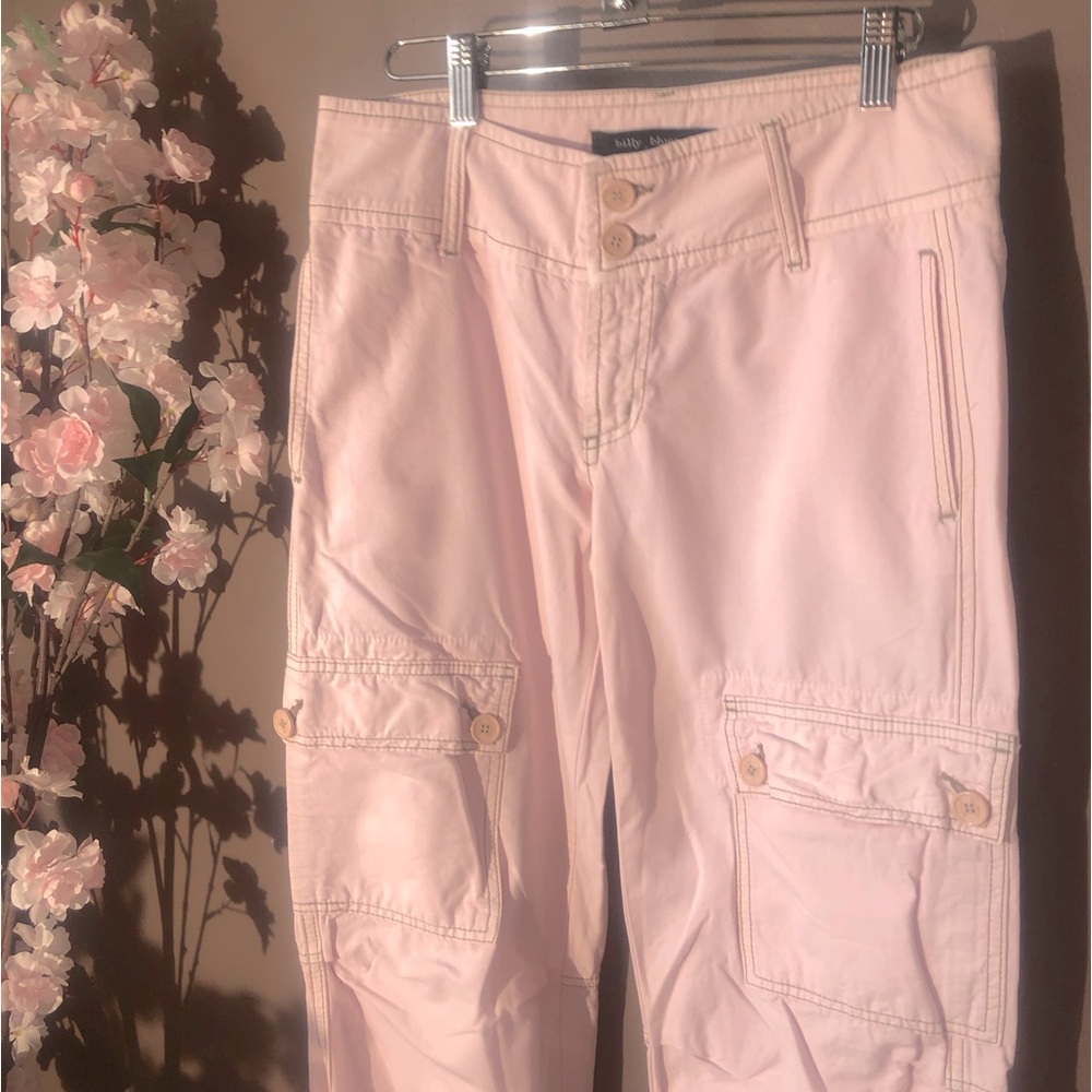 Billy blues cargo pants pink with draw string.
